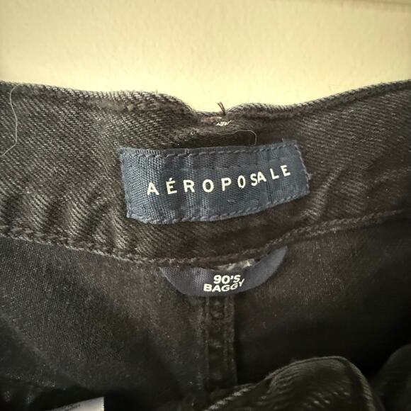 Aeropostale NWT High Rise Baggy Jeans Black Denim Womens Sz 12 90s Relaxed - Picture 10 of 16